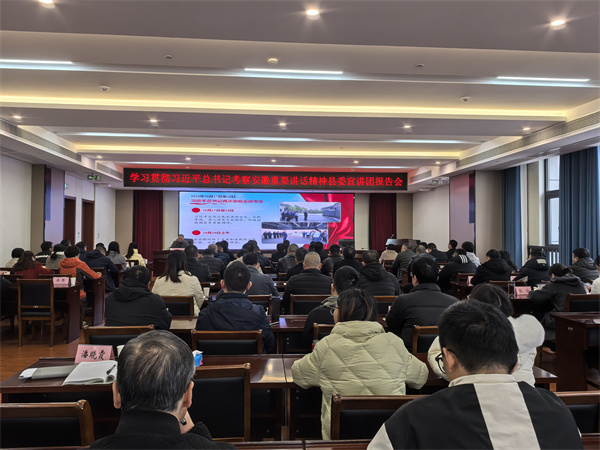 12月10日上午，學(xué)習(xí)貫徹習(xí)近平總書記考察安徽重要講話精神縣委宣講團(tuán)報(bào)告會(huì)在集團(tuán)召開，集團(tuán)領(lǐng)導(dǎo)班子成員、各子公司班子成員及集團(tuán)本部全體職工參加。.jpg